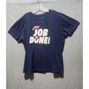 Chowdaheadz Shirt Men XL  "Job Done!"  Navy Blue Baseball Short Sleeve T-shirt